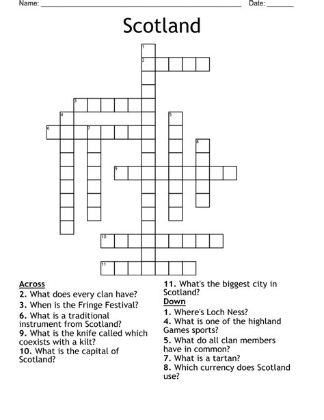 capital of scotland crossword.